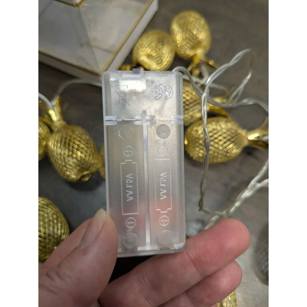 Tommy Bahama Golden Pineapple Battery-Operated String Lights 2 Sets Of 10 AA